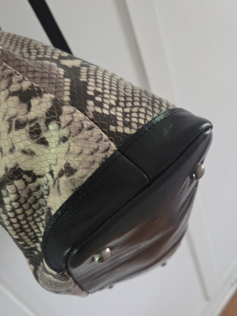 Patricia Nash Whitney Python Leather Drawstring Tote - Picture 4 of 9